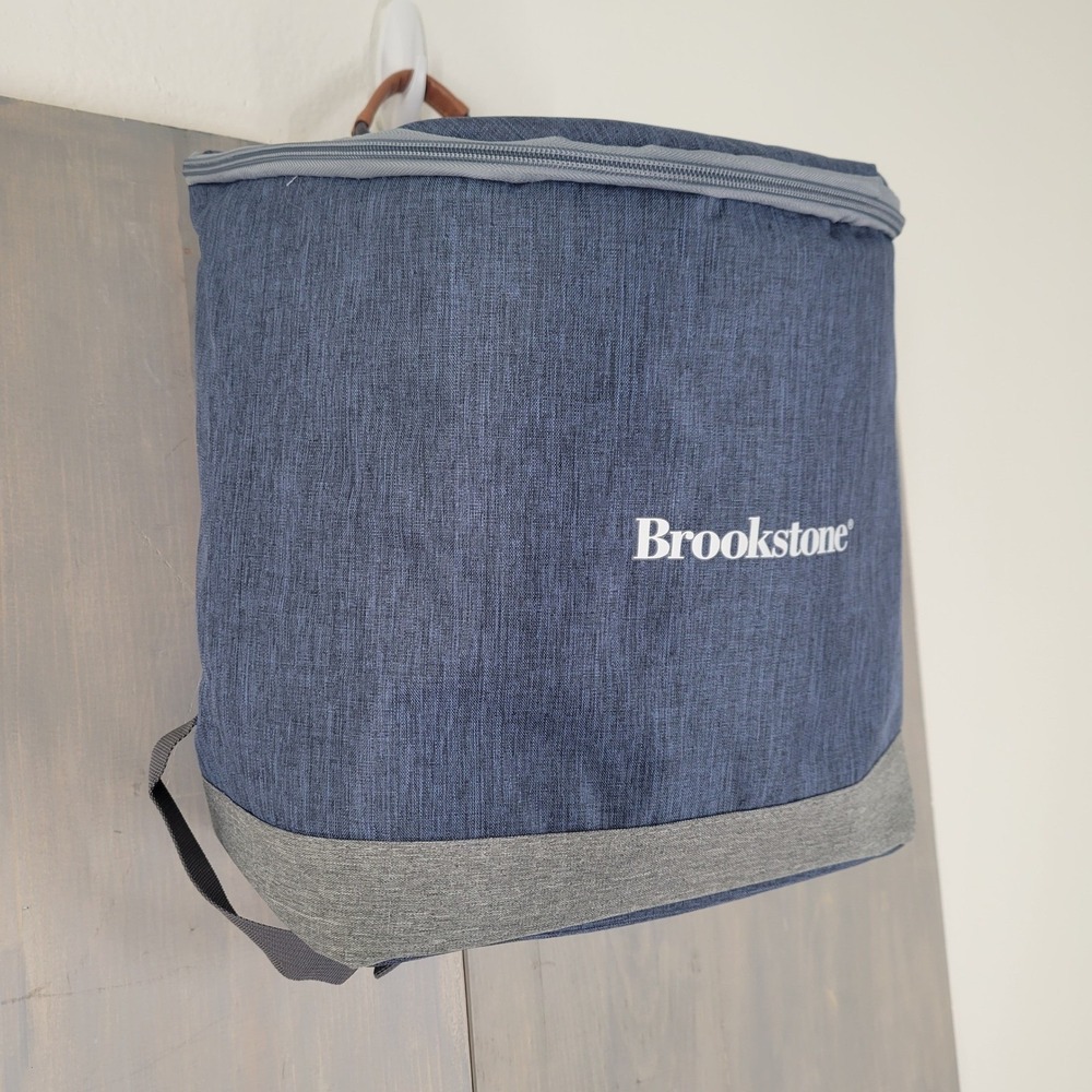 Brookstone Cooler Backpack Blue Gray Insulated Travel Bag CCB41004 NEW